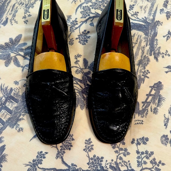 Men’s Belvedere FlorenceGenuine Italian Handmade Blk Leather & Ostrich Loafers